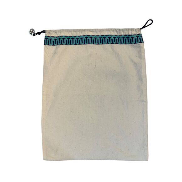 Tory Burch Shoe Bag Cream Cotton Drawstring Tie Dust Protection Storage 15x12 - Picture 1 of 10
